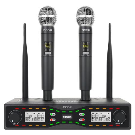 Set Micrófonos Inalámbricos con Base Receptora UHF