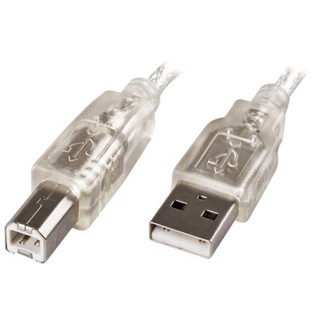 Cable USB 2.0 A/B Transparente de 2 metros